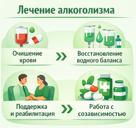 лечение алкоголизма в Камышлове этапы